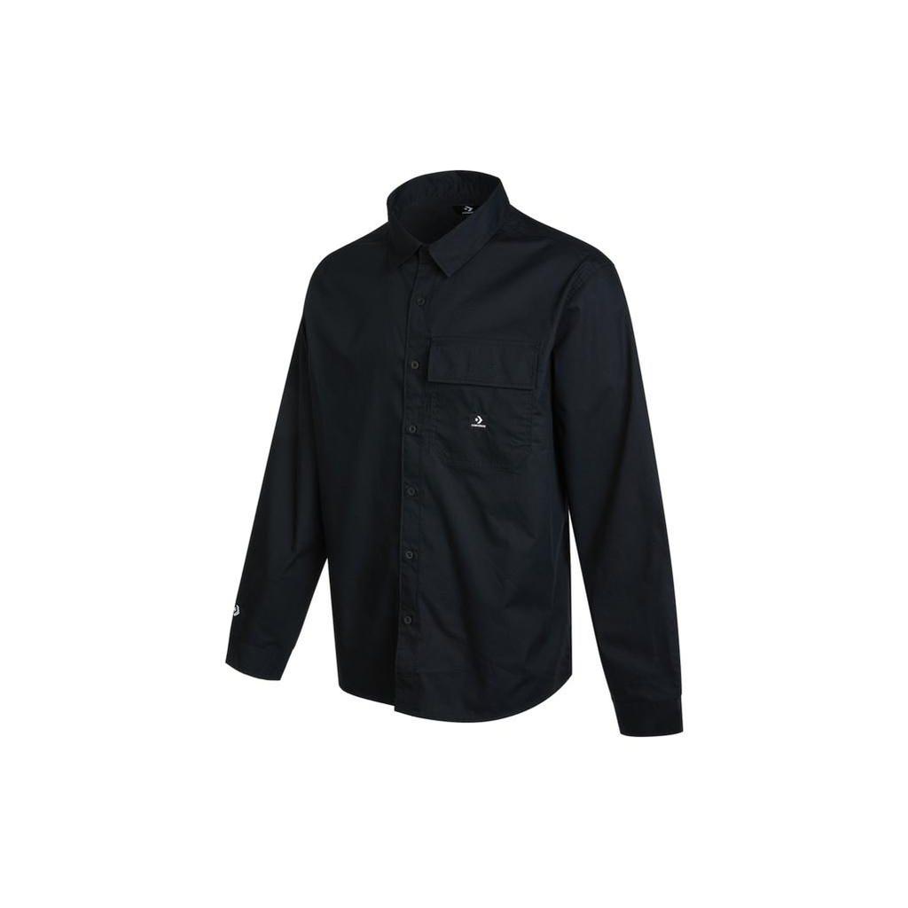 Converse Shirts Unisex Black Lapel Moderate Shirt 10023803-A01