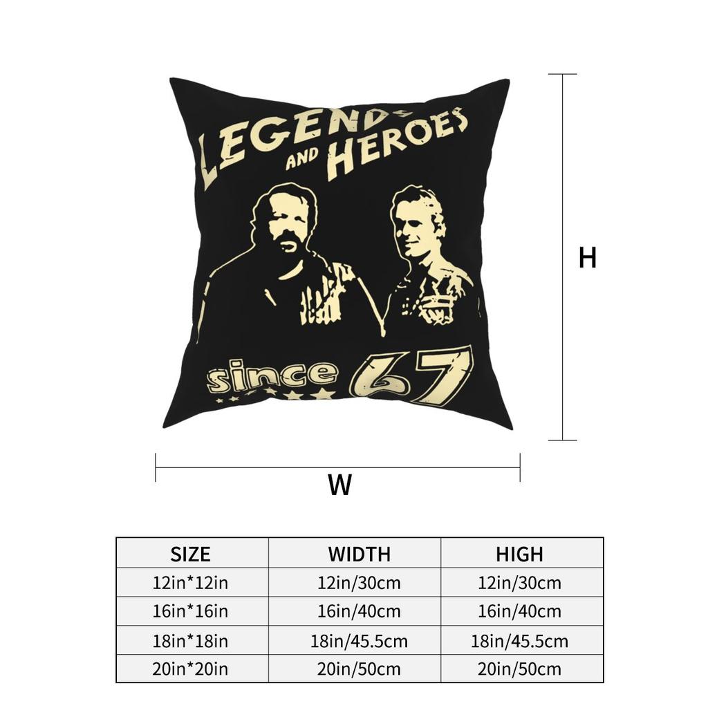 Bud Spencer Legends And Hero Since 67 Pillow Case Home Decor Terence Hill Cushion Cover Throw Pillow for Sofa Polyester