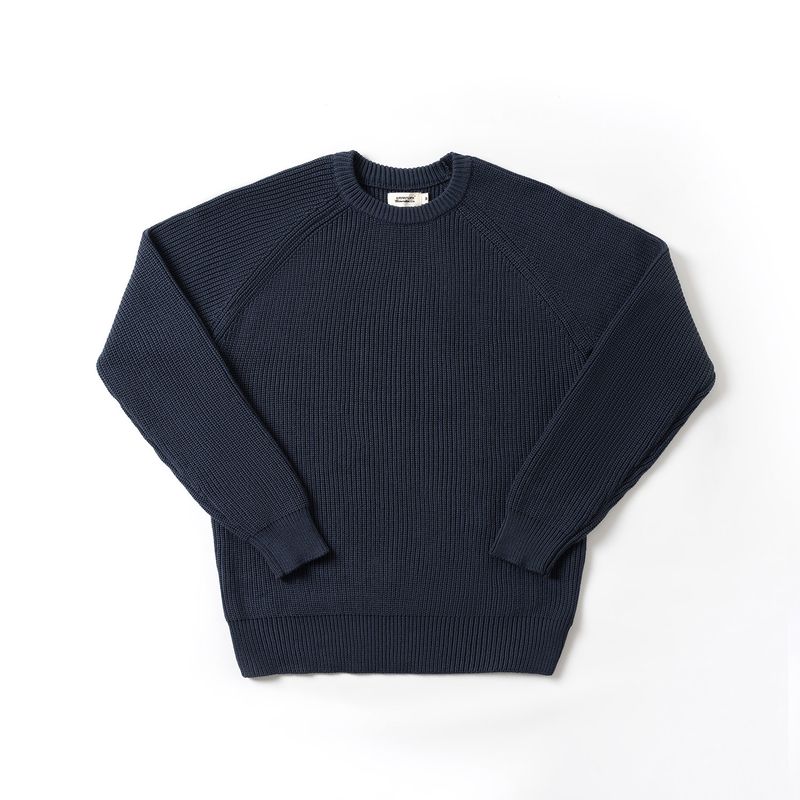 American Retro Heavyweight Pure Cotton Thick Waffle Knit Sweater for Men, Winter Base Layer, Export Men's Round Neck Knitwear