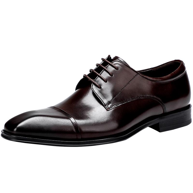 Brand Designer Men Dress Shoes Genuine Leather Lace Up Men's Shoe For Suit Black Office Party Formal Man Wedding Shoes