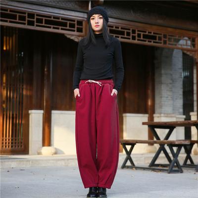 Ladies' Four Seasons Comfortable Breathable Wide Leg Pants Mid Waist Loose Casual Lantern Pants
