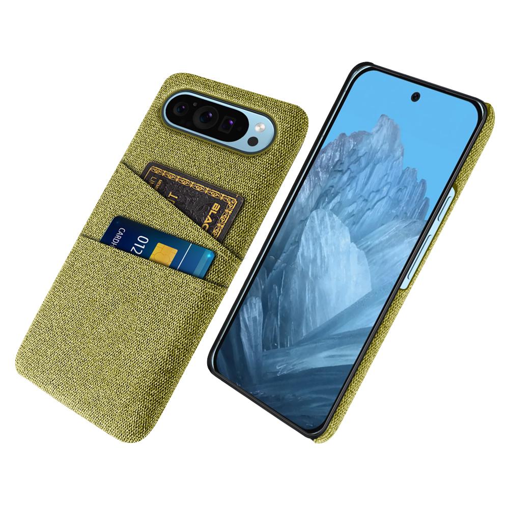 For Google Pixel 9/Pixel 9 Pro Phone Case 2 Card Holders Cloth Texture Back Cover