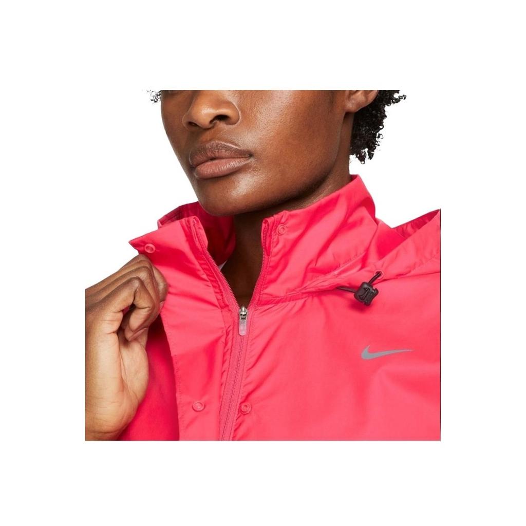 Nike Solid Color Hooded Zip-Up Casual Long Sleeve Jacket Women jackets Magenta FB7451-648