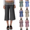 Pantaloni Corti da Donna a Vita Pieghevole Fondo Svasato Pantaloni da Tuta a Vita Pieghevole Bassi Yoga Elasticizzati Casual Gamba Larga Pantaloni da Tuta