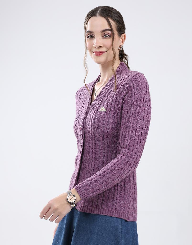 MONTE CARLO Women's V Neck Full Sleeve Cardigan