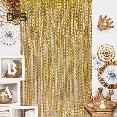 10 Pcs Fringe Curtain Metallic Tinsel Foil Fringe Curtain Backdrop Reusable Glimmering Wavy Tinsel Backdrop for Parties Birthdays Photo Booth Props