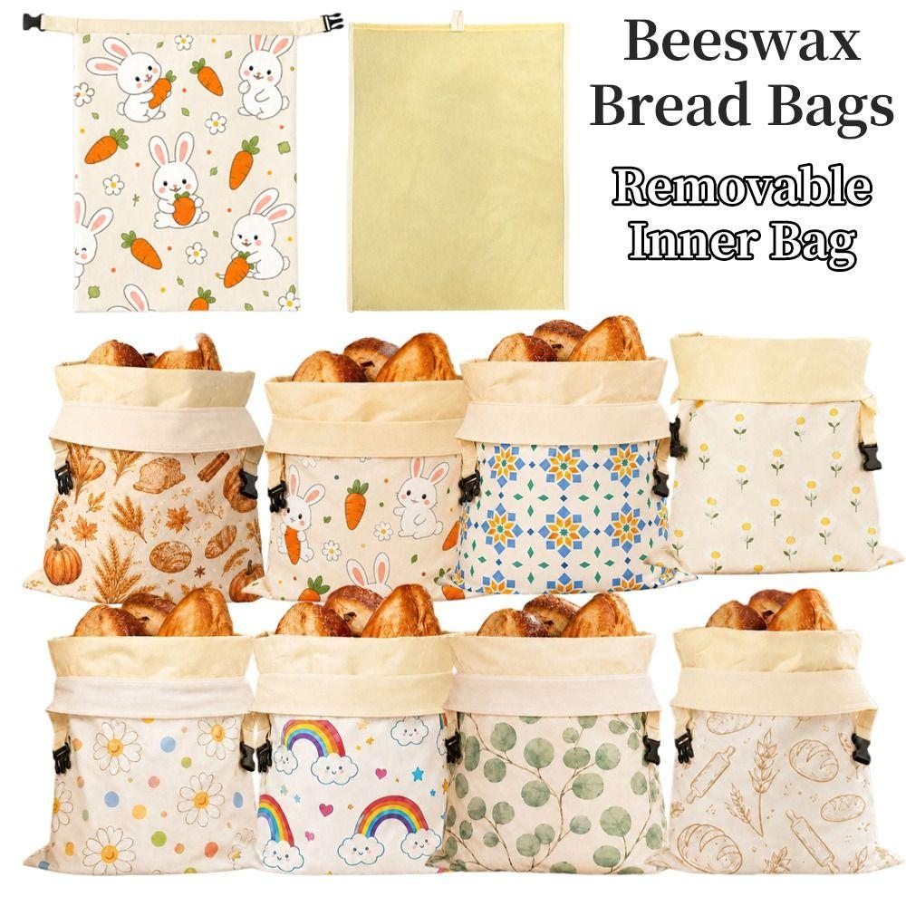 Sacos de Pão Reutilizáveis de Cera de Abelha Sacos de Armazenamento de Alimentos Revestidos com Cera de Abelha Sacos para Pão de Fermentação Natural Armazenamento de Queijo