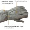 Rindsleder Lange Gartenhandschuhe Durchstichsichere Arbeitsschutzhandschuhe Abriebfeste Handschuhe für Garten- und Baustellen