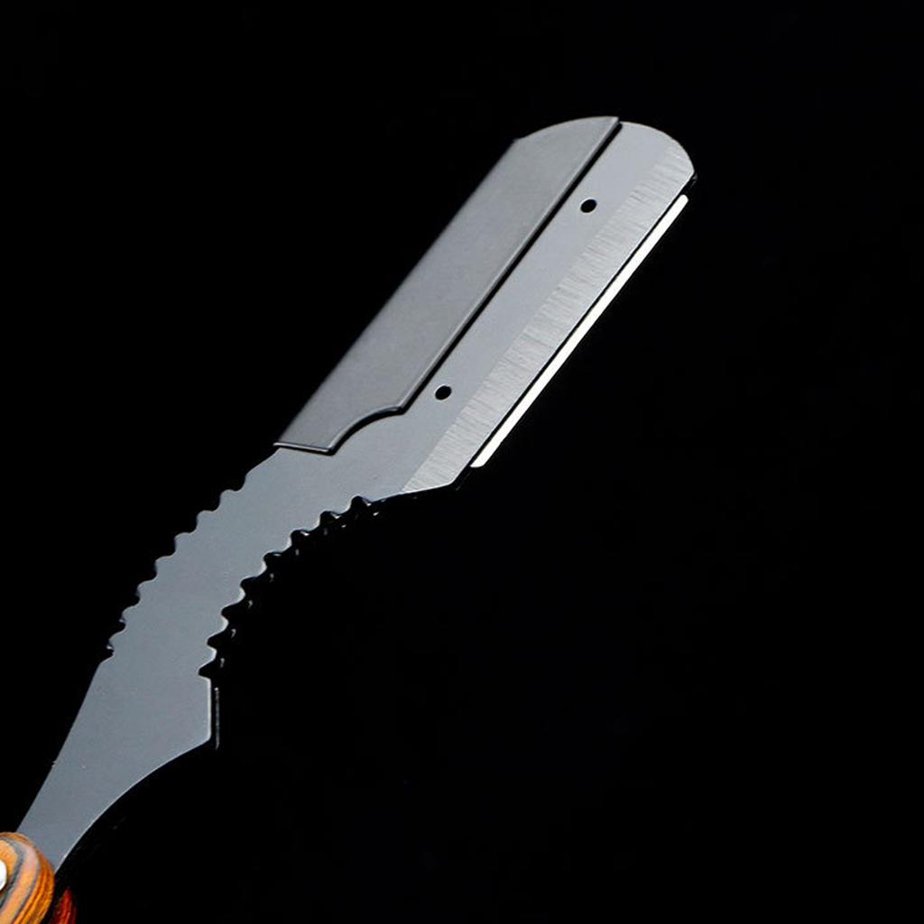 Oldfashioned Straight Edge Razor Men's Foldable Manual Razor Wood Handle Beard Shaver