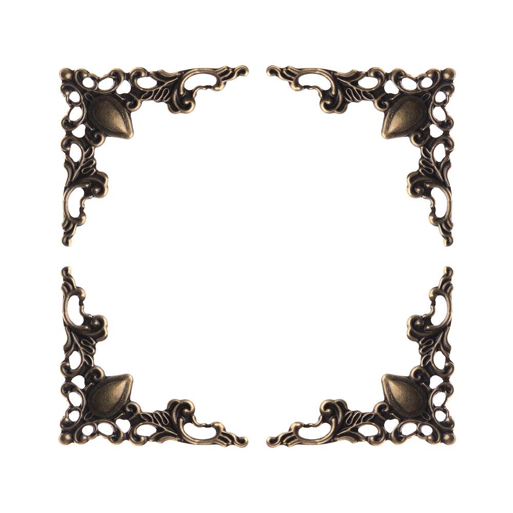 Gold 40mm Decorative Photo Frame Bronze Notebook Cover Corner Bracket for Menus Bracket Decor