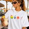 Tropical Beach Shirt, Coastal Summer Tee, Martini Coconut Hibiscus Graphic Tee, Cute Vacation Shirt, Beach Shirt, Bachelorette Shirt