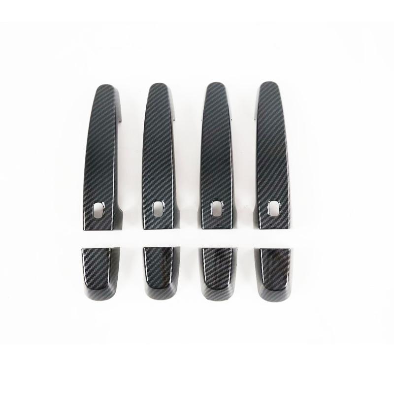 For New Chevrolet Blazer - Carbon Fiber Pattern Car Side Door Handle Bowl Cover Trim Body Trim Strip