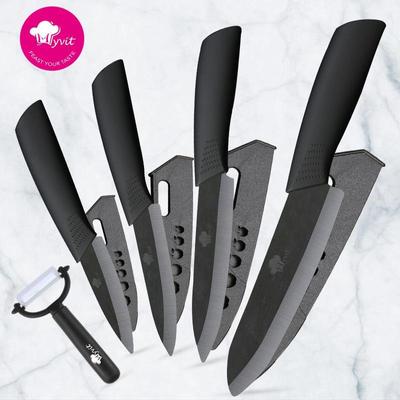 Coltelli in ceramica Coltelli da cucina 3 4 5 6 pollici Coltello da chef Set da cuoco + pelapatate Lama in zirconio bianco Manico multicolore Coltelli da cucina e accessori Set di coltelli