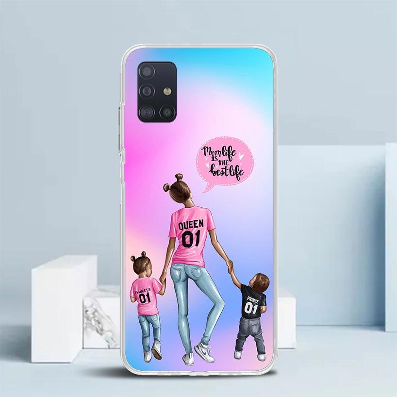 Woman Fashion Girl Super Mom Baby Soft Cover for Samsung Galaxy A12 A22 A32 A52 A72 A02S Phone Case Note 20 Ultra 10 S10 Plus A5