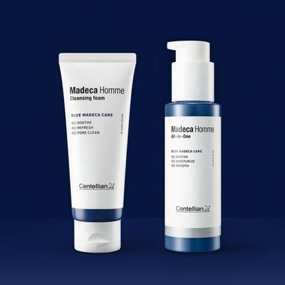 Dongkook Pharmaceutical Centellian 24 Madeca Homme All-in-One 125ml Cleansing Foam 120ml, All-in-one Cream 125ml [C01], 1 Piece