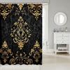 Vintage Boho Damask Floral Bathroom Curtain,Bohemian Exotic Goth Shower Curtain Victorian Baroque Flower Shower Bathtub Decor