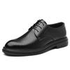 Leather Shoes Men's 2025 Hollow Summer Breathable Business Dress Leather Shoes In the UK Increase 8CM Groom Wedding Shoes Tide