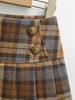 Women's Two-Color Plaid Pleated Skirt, College Style, Non-Revealing, High-Waisted, 2025 Autumn/Winter Collection