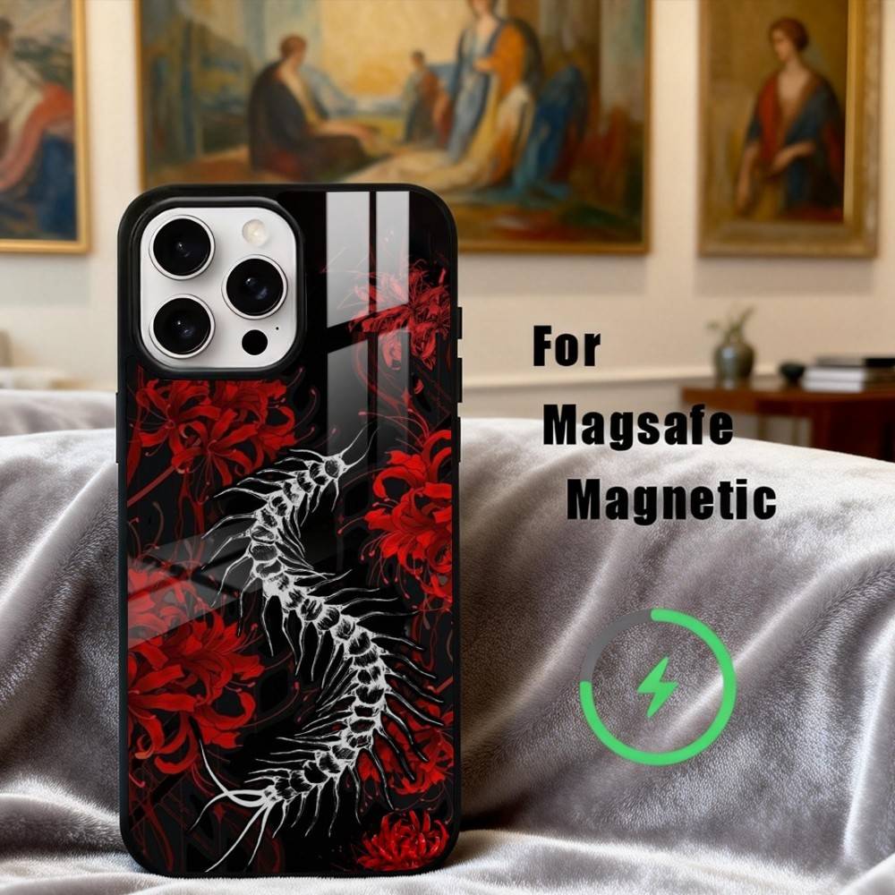 G-Ghoul R-Red Spider Lily Tokyo Phone Case For iPhone17,16,15,14,13,12,11 Plus,For Magnetic Wireless Charge Cover