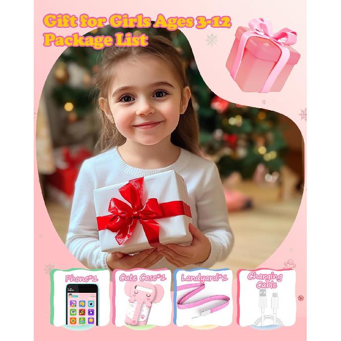 Kids Toys Smart Phone, 3.97" Touchscreen Toddlers Kids Smart Phone, Birthday Gifts for Girls Age 3 4 5 6 7 8 9 10 Year Old, Learning Toys Play Cell