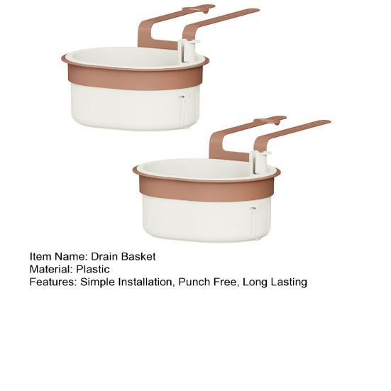 2Pcs Drain Baskets High-Efficiency Filter Easy to Install Automatic Dumping Sink Strainer Baskets Kitchen Trash Catcher