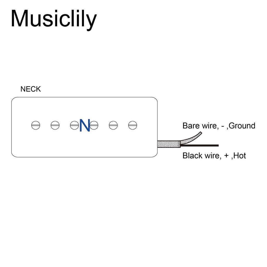 Musiclily Pro Alnico 5 P90 Soap Bar Single Coil Neck Pickup for Electric Black P90-BLA Pickup, Guitar,