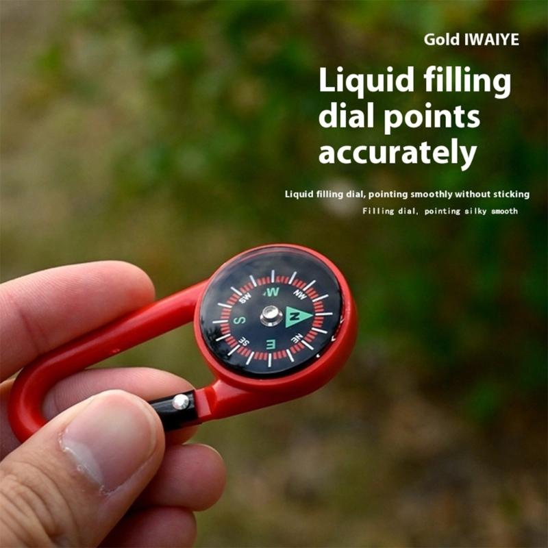 Multifunction Keychain Pocket Outdoor Carabiner Compasses Navigation Tool for Teen Adults Hiking Camping Compasses Portable