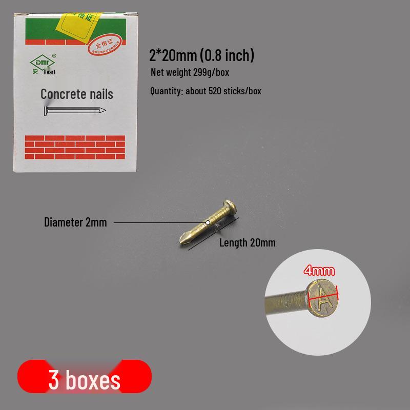 High Hardness Cement & Steel Nails: Durable Wall & Woodworking Nails, Round Nails & Decorative Hooks for Concrete and More