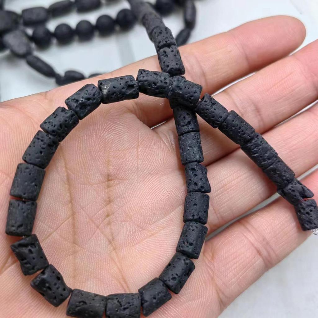 Volcanic Stone Bead Jewelry: Round, Square, Abacus, Rectangular Beads for DIY Bracelets & Necklaces.