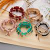 Bohemian Multicolor Crystal Beads Bracelets for Women Girls Boho Ethnic Tassel  Elastic Rope Handmde Wrap Bracelet Pulseira Femi