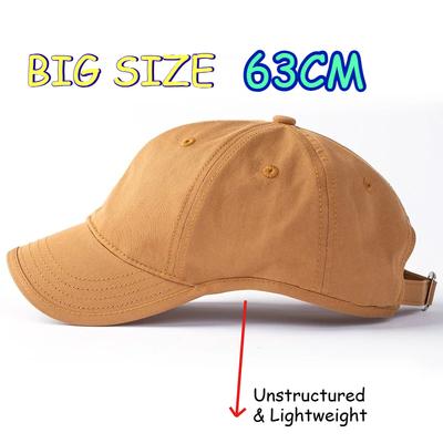 Grote Maat 63cm Baseballpet voor Man Japanse Koreaanse Grote Hoofd Ongestructureerde Pet Oversized Baseballpetten XXL Zacht Opvouwbare Papa Pet