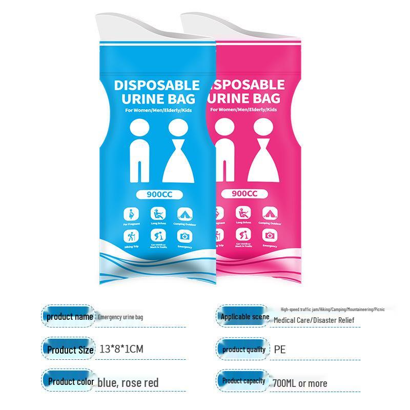 Trafik Sıkışıklıkları ve Seyahat İçin Taşınabilir Unisex 900cc Acil İdrar Torbası