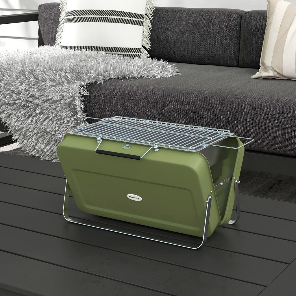 Metalen Geschikt-Stijl Draagbare Barbecue Grill - Groen