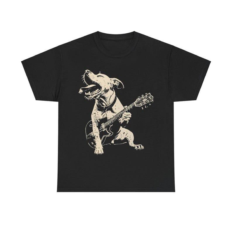 Rock Dog Guitar TShirt Funny Musician Pet TShirt Full Size S3XL Unisex T-Shirt XXL