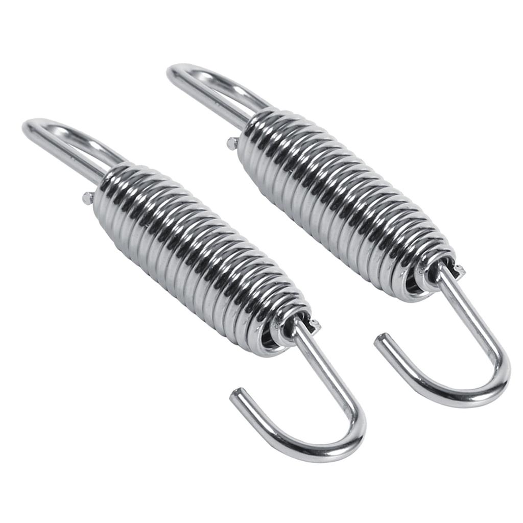 2x Motorcycle Exhaust System Fully Rotatable Mounting Springs Stainless Steel