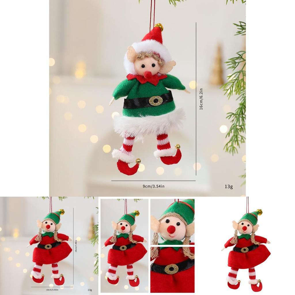 Christmas Elf Doll Ornament With Fabric Material For Holiday Tree Decorations