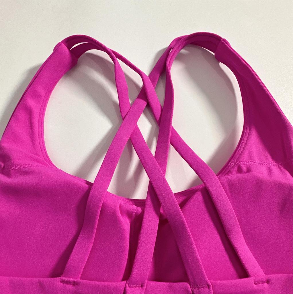 Women's Shockproof Multi-Strap Sports Bra with Chest Pad