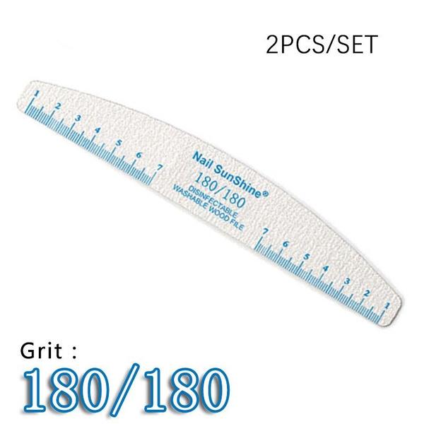 2Pcs Half Moon Nail File Sandpaper 80/100/150/180/240 Nail Sanding File Buffer For Manicure Polishing Nail Tools