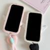 For iPhone 17 Pro Max Case Rhinestone Frame 3D Angel Heart Plush TPU PC Phone Cover with Heart Strap