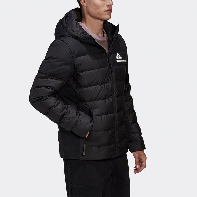 adidas Down Jackets Men's Black Hooded Moderate Other GK5929