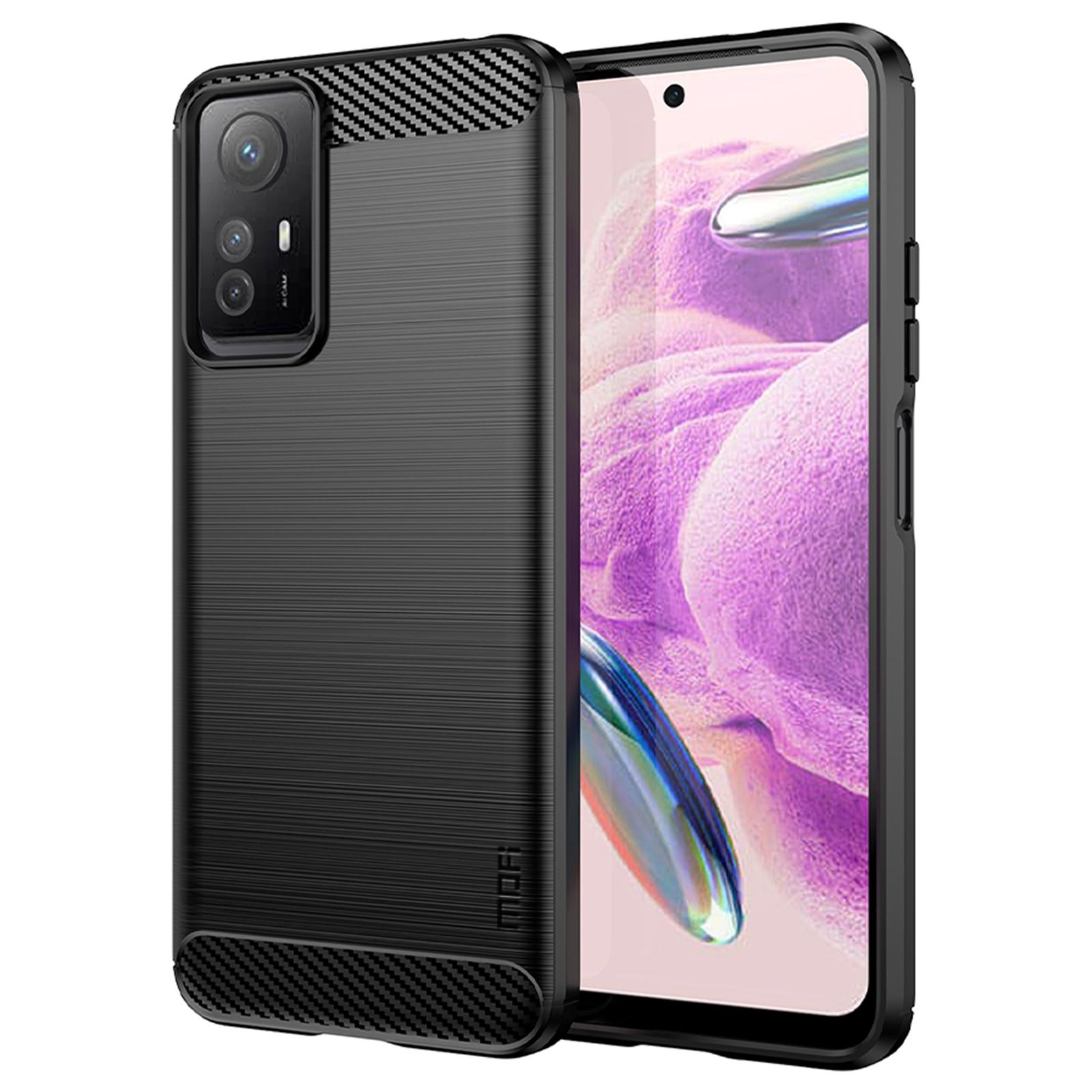

MOFI JK TPU Series-1 for Xiaomi Redmi Note 12S 4G Carbon Fiber Phone Case Brushed TPU Back Cover Black
