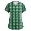 Women's Loose And Casual Printed Uniform Work Uniform V-Neck Pocket Protective Uniform
