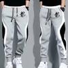 Dragon Print Casual Pants Men Fashion Outdoor Daily Sports Fitting Jogging Patchwork Running Training Fleece Sweatpants