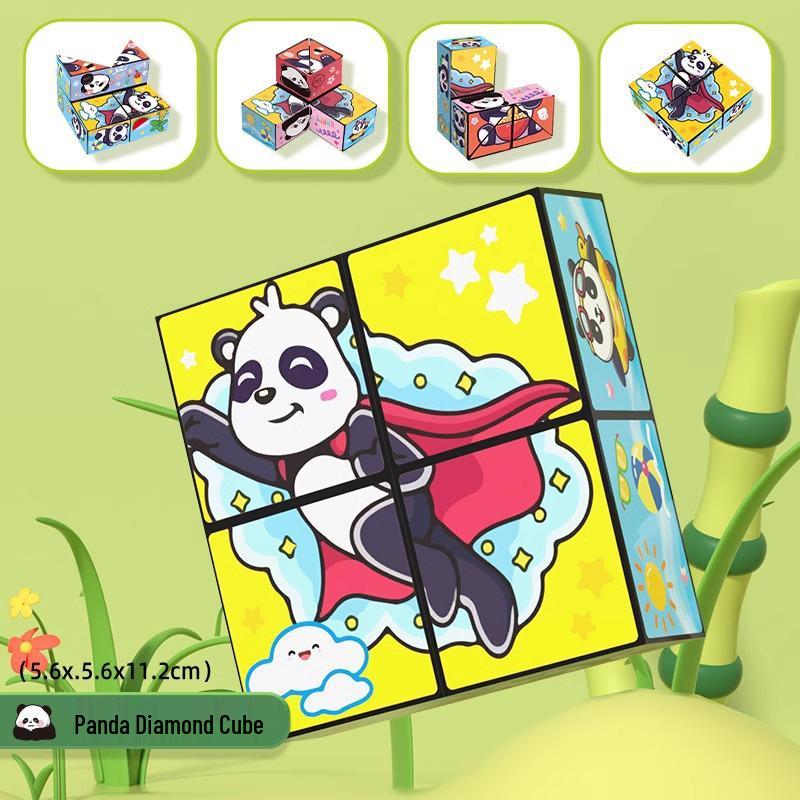 Panda Infinity Cube: 3D Geometric Folding Block - Educational Decompression Toy for Kids