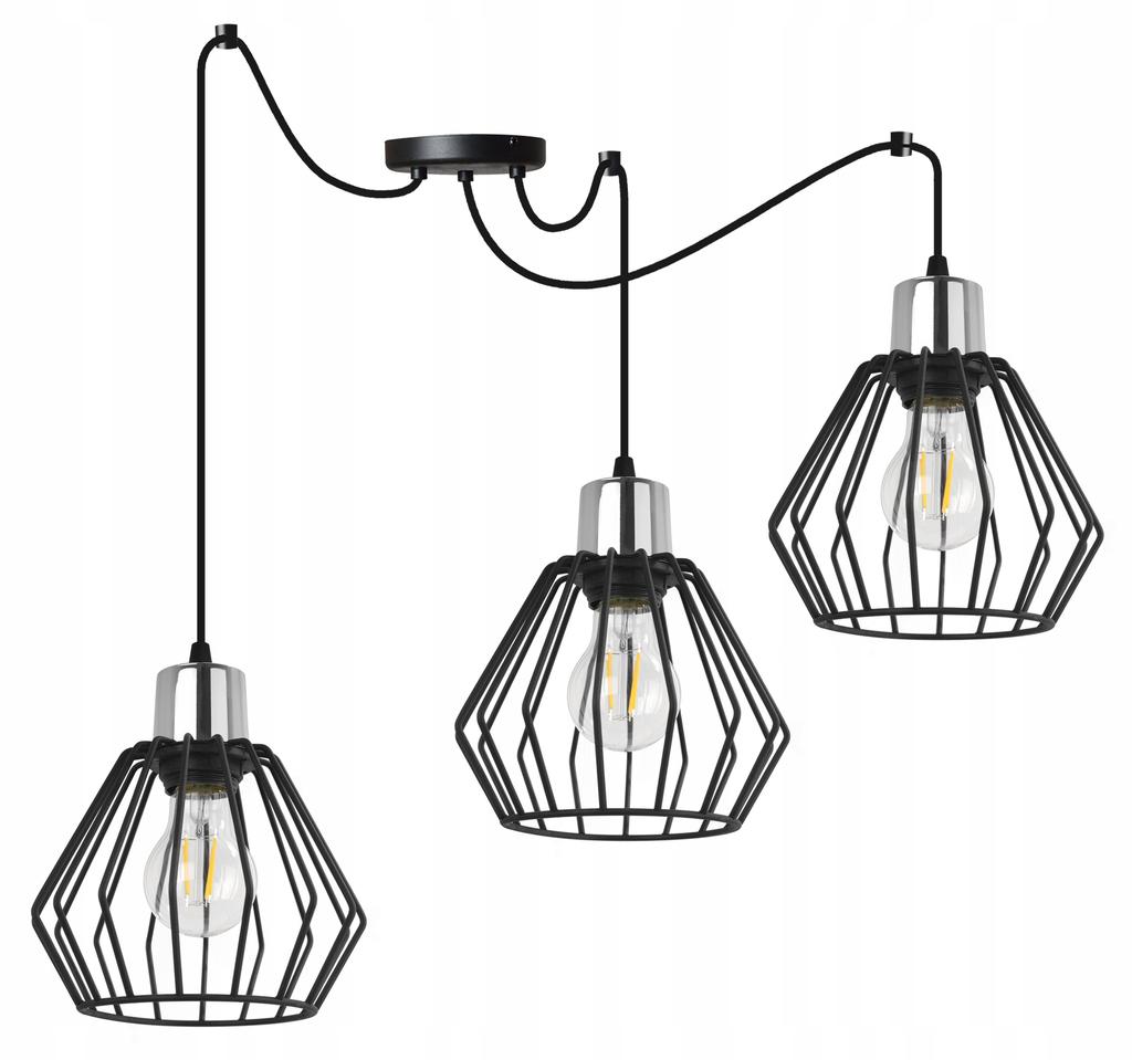 Hanging Lamp, Ceiling Chandelier, Wire Shade, Led