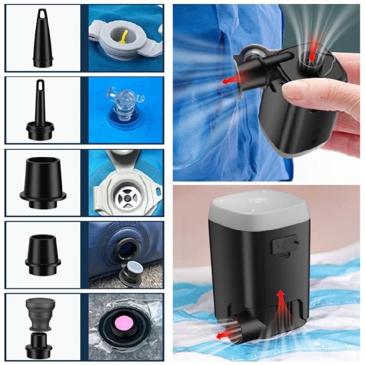 Electric Airs Pump with Light Outdoor Fast Inflate Deflate Pump Replacement Electric Rechargeable Small Airs Pump