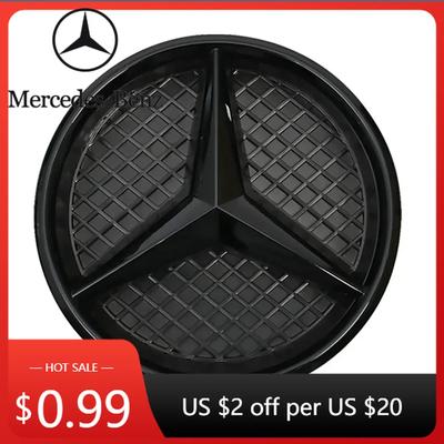 Het bilklistermärke för Mercedes Benz E200 E250 E300 E350 E400 E43 E450 E500 Silver och svart OE-stil framgrill stjärnemblem krom
