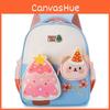 School Nylon Kids Bag With Christmas Tree And Little Bear Decoration For Daily