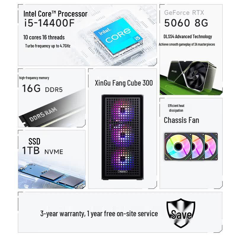 COLORFUL AIOpenClaw Gaming Desktop-PC i5-14400F RTX 5060 (CN-Version)