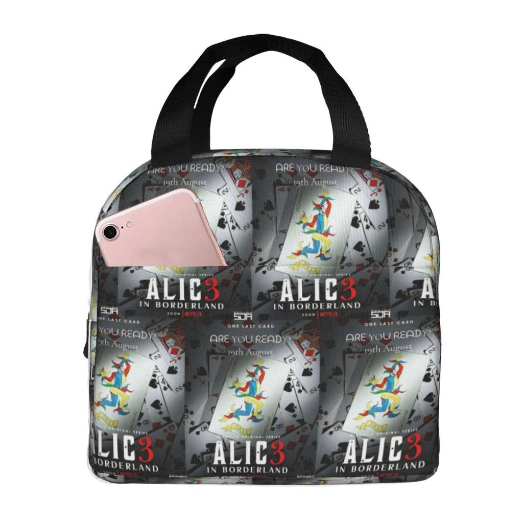 Alice In Borderlanded Poker Thriller Drama Insulated Lunch Bag for Women Kids Portable Food Boxes Thermal Lunch Box Tote